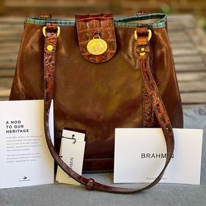 Brahmin Handbag- Flower 35th Anniversary Collection-Pecan Concordia